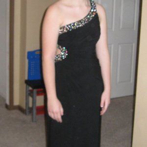 Black rhinestone formal size 7